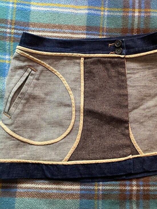 Nolita Dresses & Skirts - Vintage Nolita Denim Mini Skirt in Neutral Tones
